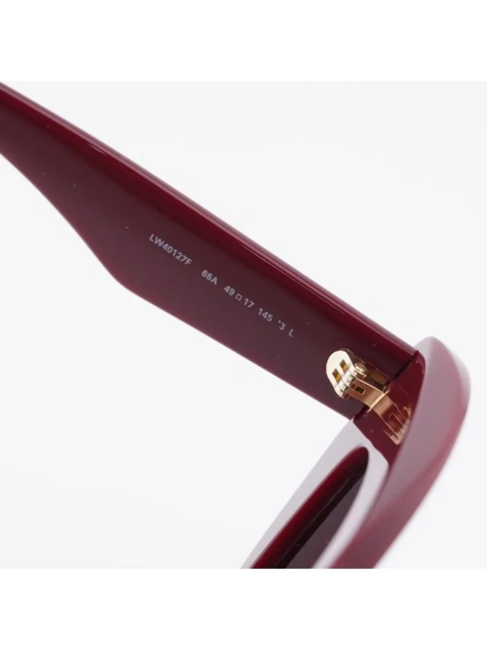 Loewe LW40127F 66A Sunglasses Red Cat Eye Frame, Grey Lenses